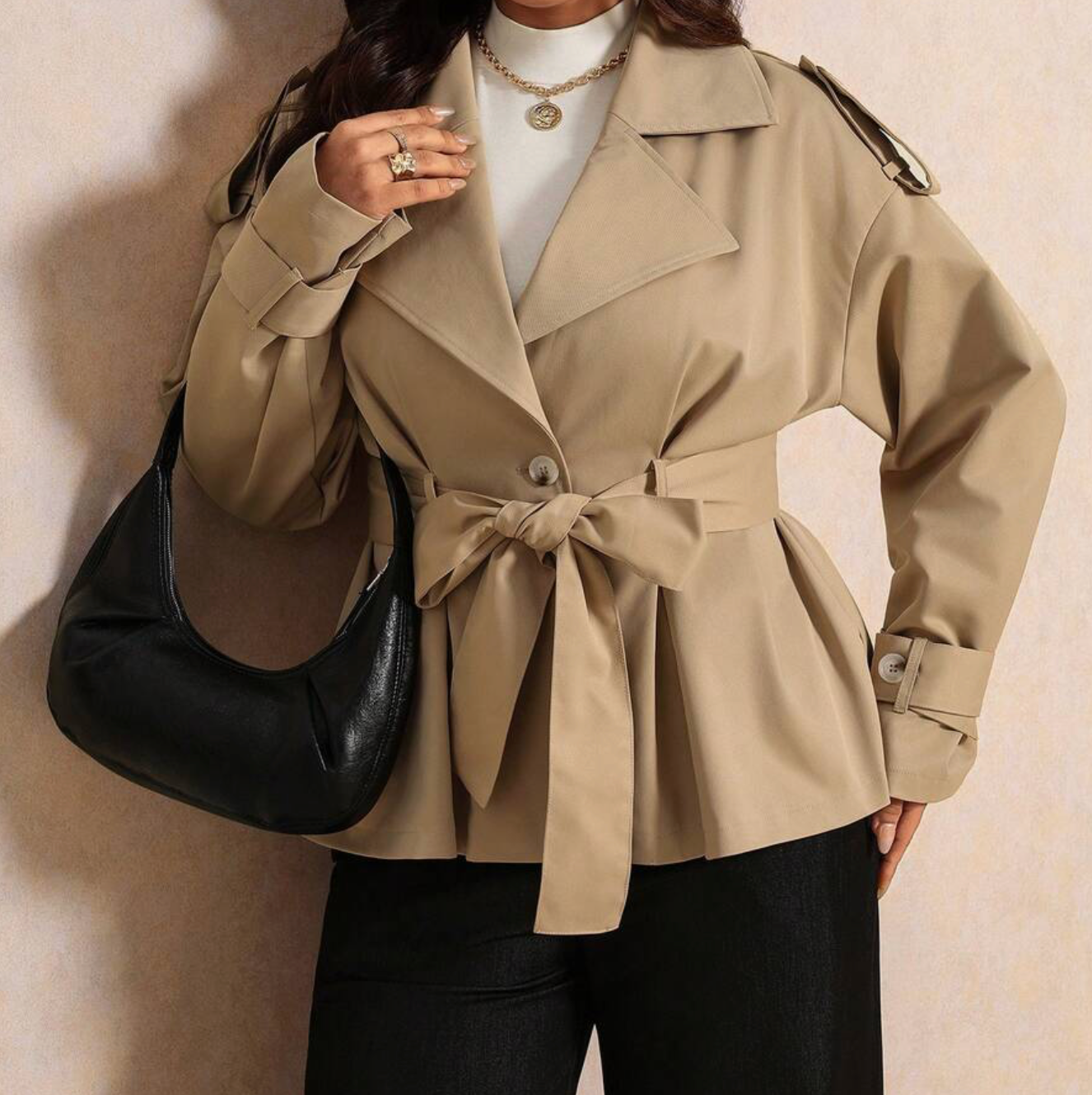 "The Timeless" Short Sand Beige Trench Coat