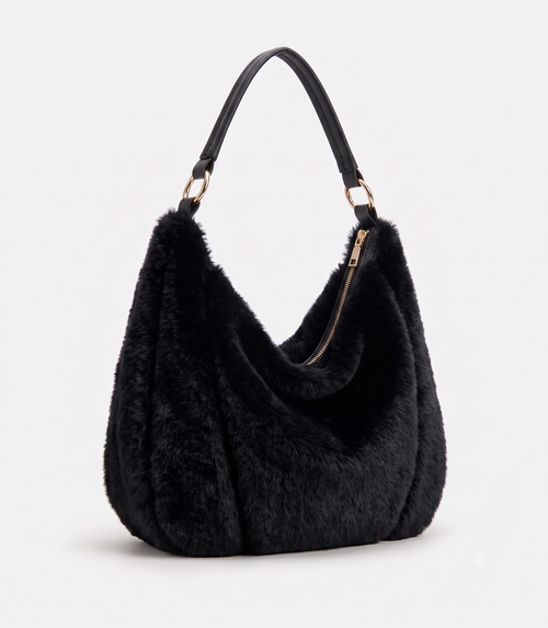 Le sac à bandoulière Signature en fausse fourrure moelleuse